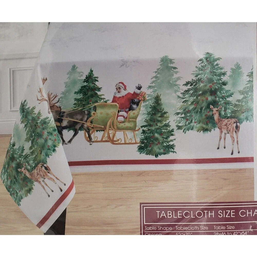 Printed Linen Tablecloth 60